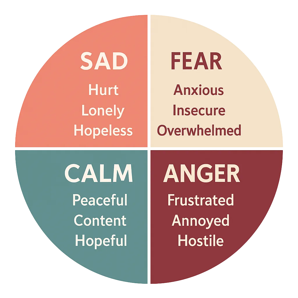 Illustration showing that grief moves in cycles rather than a straight line